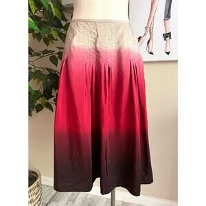 Jones New York Womens Vintage Boho Silk High Waisted Pleated Skirt Sz 6